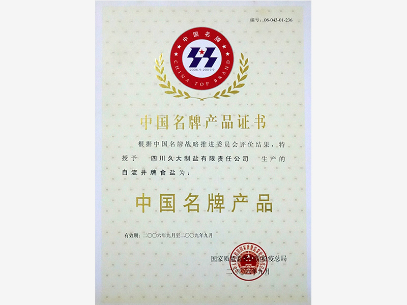 中國名名牌產品